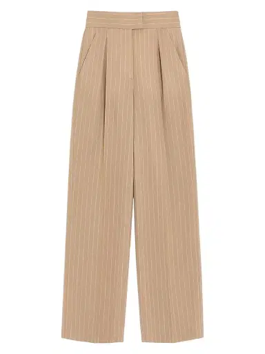 Valentino Garavani Women's Faded Pinstripe Pants - Beige - Size 2 | Thumbnail 1