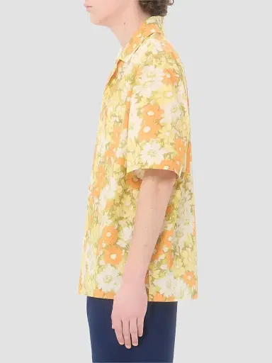 Valentino Garavani Men's Cotton Bowling Shirt with Papier Floral Print - Size 34 | Thumbnail 4
