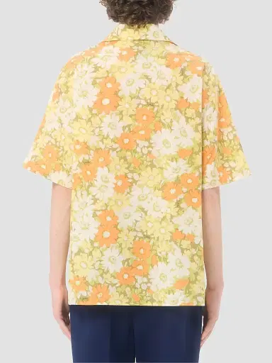 Valentino Garavani Men's Cotton Bowling Shirt with Papier Floral Print - Size 34 | Thumbnail 5