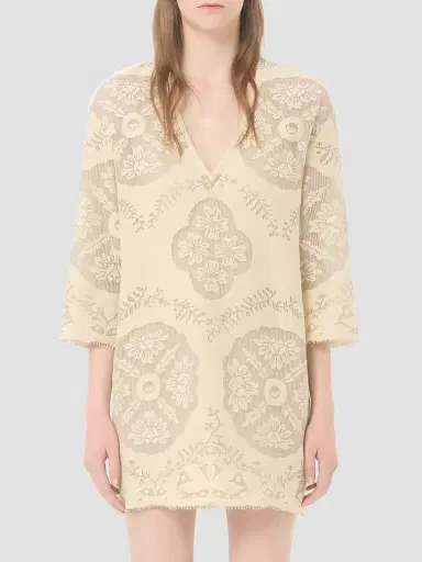 Valentino Garavani Women's Short Dress in Floral Stamp Blanket | Thumbnail 3 Valentino Garavani Women's Short Dress in Floral Stamp Blanket | Thumbnail 3