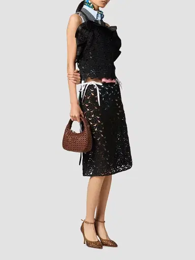 Miu Miu Women's Wander Woven Leather Top Handle Bag - Brown | Thumbnail 2