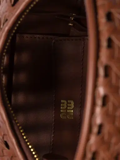 Miu Miu Women's Wander Woven Leather Top Handle Bag - Brown | Thumbnail 8