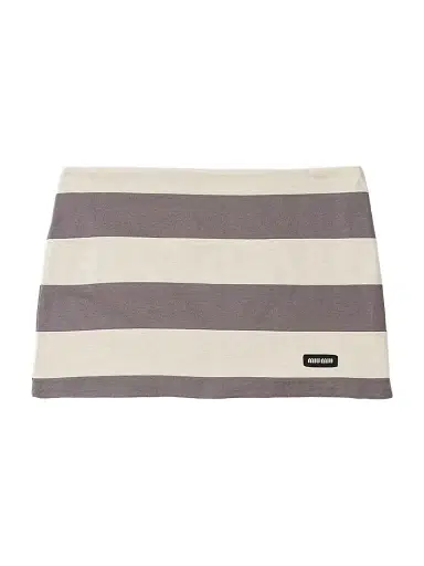 Miu Miu Women's Striped Jersey Mini-Skirt - Beige Multi - Size Large | Thumbnail 1