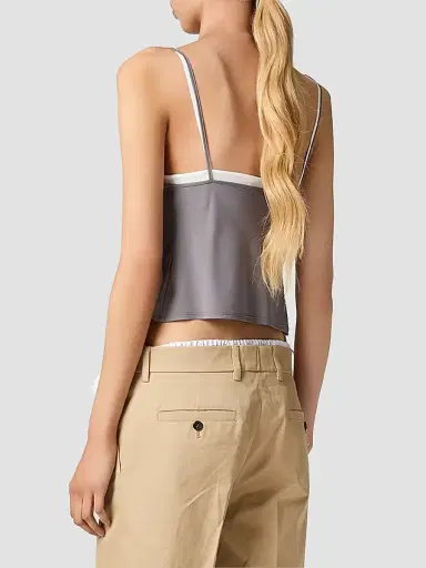 Miu Miu Women's Stretch Jersey Top - Silver | Thumbnail 3
