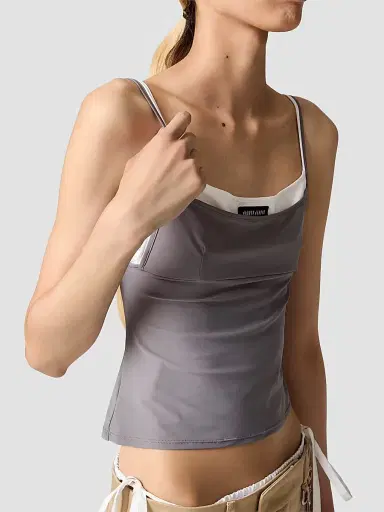 Miu Miu Women's Stretch Jersey Top - Silver | Thumbnail 4