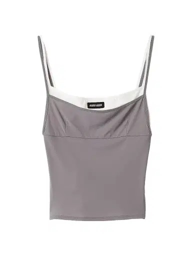 Miu Miu Women's Stretch Jersey Top - Silver | Thumbnail 1