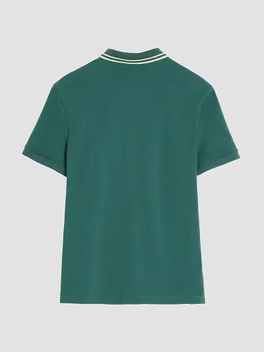 Valentino Garavani Men's Cotton Piqué Polo Shirt with VLogo Patch - Dark Green | Thumbnail 2
