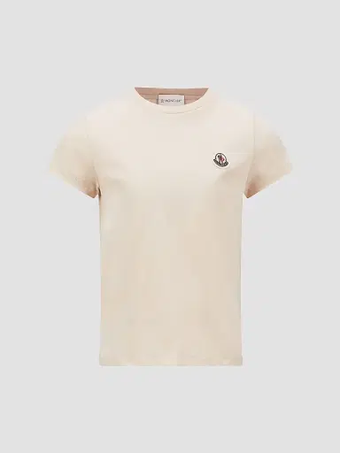 Moncler Little Girl's & Girl's Crew-Neck T-Shirt in Cotton - Black White Beige - Size 14 | Thumbnail 2