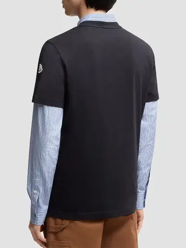Moncler Men's Crewneck T-Shirt in Cotton - Navy Blue | Thumbnail 3 Moncler Men's Crewneck T-Shirt in Cotton - Navy Blue | Thumbnail 3