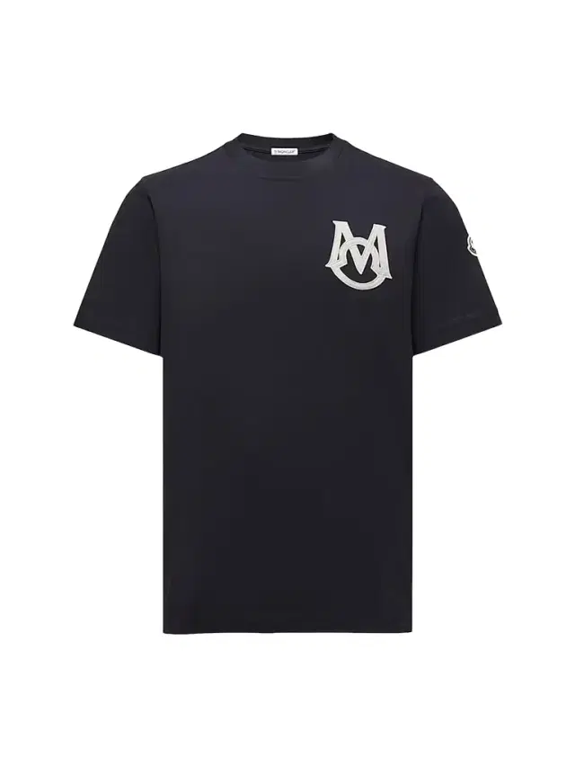 Moncler Men's Crewneck T-Shirt in Cotton - Navy Blue