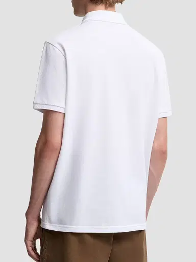Moncler Men's Polo Shirt in Cotton Piquet - White | Thumbnail 3
