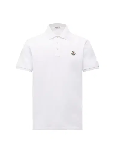 Moncler Men's Polo Shirt in Cotton Piquet - White | Thumbnail 1