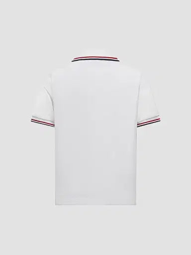 Moncler Little Boy's & Boy's Polo Shirt in Cotton Piquet - White - Size 14 | Thumbnail 2