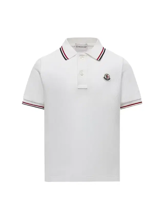 Moncler Little Boy's & Boy's Polo Shirt in Cotton Piquet - White
