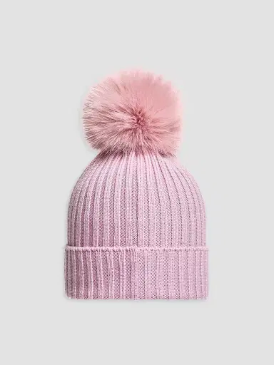 Moncler Little Girl's & Girl's Beanie Hat in Wool - Light Pink | Thumbnail 2