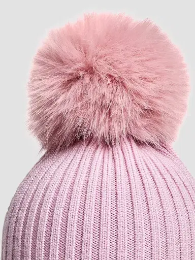 Moncler Little Girl's & Girl's Beanie Hat in Wool - Light Pink | Thumbnail 3