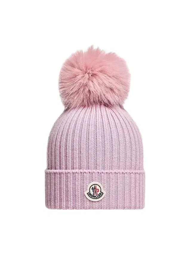 Little Girl's & Girl's Beanie Hat in Wool - Light Pink