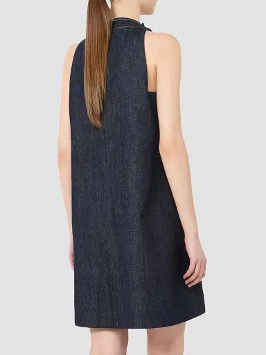 Max Mara Women's Short Sleeveless Cotton Denim Dress - Ultramarine - Size 14 | Thumbnail 5