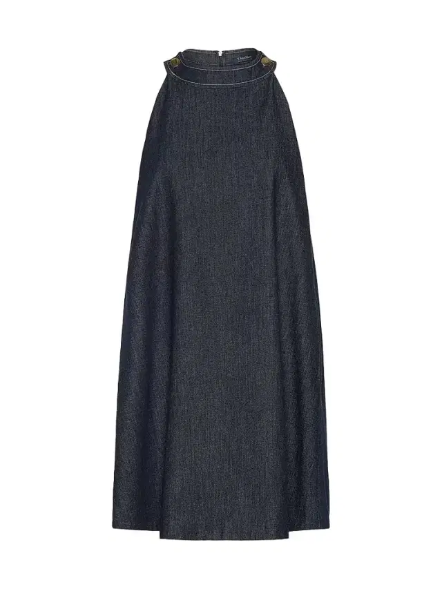 Max Mara Women's Short Sleeveless Cotton Denim Dress - Ultramarine