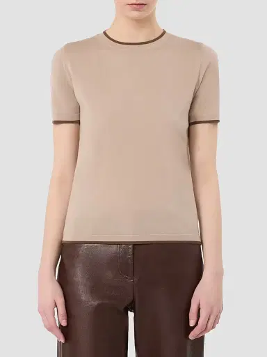 Max Mara Women's Short Sleeved Woollen Yarn Jumper - Beige - Size XL | Thumbnail 3 Max Mara Women's Short Sleeved Woollen Yarn Jumper - Beige - Size XL | Thumbnail 3