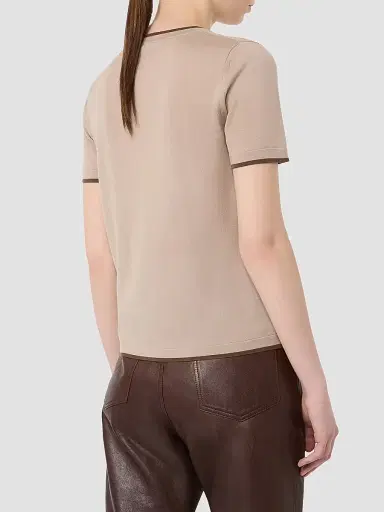 Max Mara Women's Short Sleeved Woollen Yarn Jumper - Beige - Size XL | Thumbnail 4 Max Mara Women's Short Sleeved Woollen Yarn Jumper - Beige - Size XL | Thumbnail 4