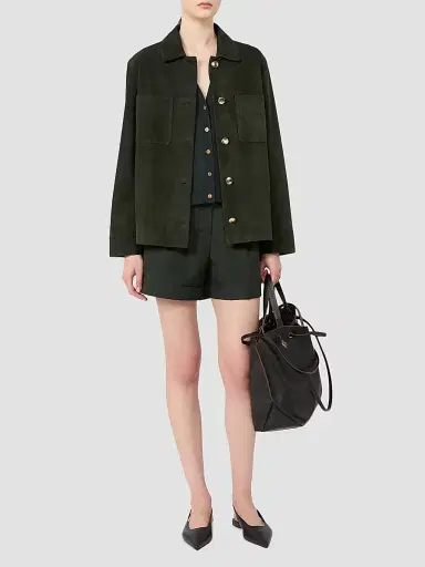 Max Mara Women's Suede Shirt Jacket - Green - Size 12 | Thumbnail 2 Max Mara Women's Suede Shirt Jacket - Green - Size 12 | Thumbnail 2