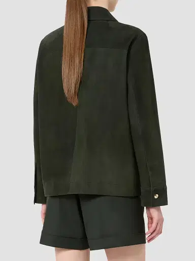 Max Mara Women's Suede Shirt Jacket - Green - Size 12 | Thumbnail 4 Max Mara Women's Suede Shirt Jacket - Green - Size 12 | Thumbnail 4