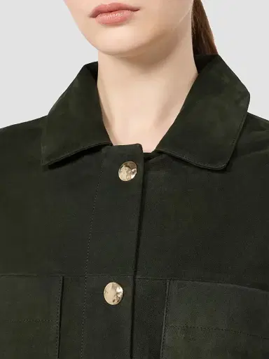 Max Mara Women's Suede Shirt Jacket - Green - Size 12 | Thumbnail 5 Max Mara Women's Suede Shirt Jacket - Green - Size 12 | Thumbnail 5