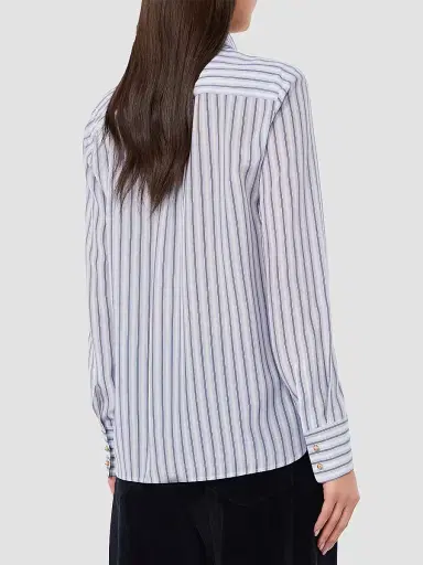 Max Mara Women's Printed Silk Shirt - Light Blue - Size 14 | Thumbnail 4