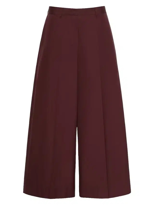 Women's Cotton Poplin Trousers - Dark Red
