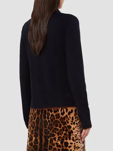 Max Mara Women's Wool and Silk Yarn Cardigan - Navy - Size XL | Thumbnail 4