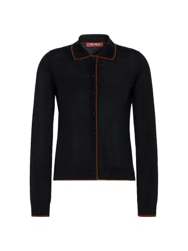 Max Mara Women's Wool and Silk Yarn Cardigan - Navy - Size XL | Thumbnail 1