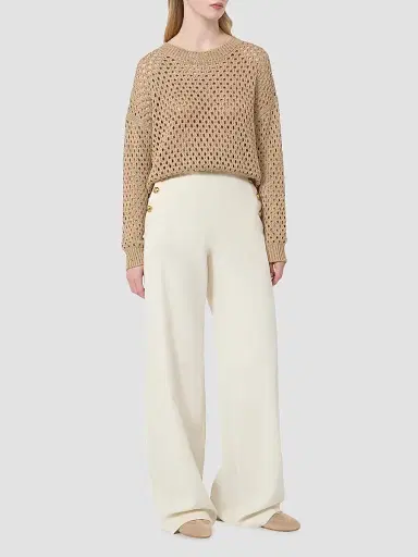 Max Mara Women's Sequinned Cotton Boxy Sweater - Camel - Size XL | Thumbnail 2 Max Mara Women's Sequinned Cotton Boxy Sweater - Camel - Size XL | Thumbnail 2