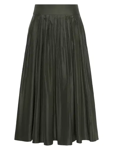 Max Mara Women's Taffeta Pleated Skirt - Dark Green - Size 12 | Thumbnail 1 Max Mara Women's Taffeta Pleated Skirt - Dark Green - Size 12 | Thumbnail 1