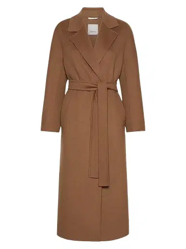 Max Mara Women's Long Wool Drap Wrap Coat - Hazelnut Brown - Size 12 | Thumbnail 1 Max Mara Women's Long Wool Drap Wrap Coat - Hazelnut Brown - Size 12 | Thumbnail 1