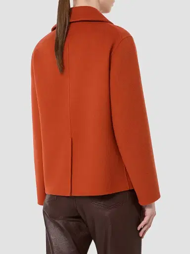 Max Mara Women's Drap Wool Single Breasted Jacket - Orange - Size 14 | Thumbnail 4