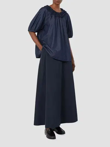 Max Mara Women's Cotton Denim Blouse - Midnight Blue - Size 14 | Thumbnail 2