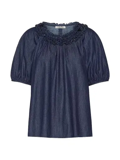 Max Mara Women's Cotton Denim Blouse - Midnight Blue - Size 14 | Thumbnail 1
