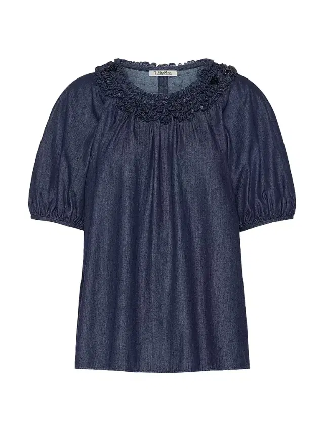 Women's Cotton Denim Blouse - Midnight Blue