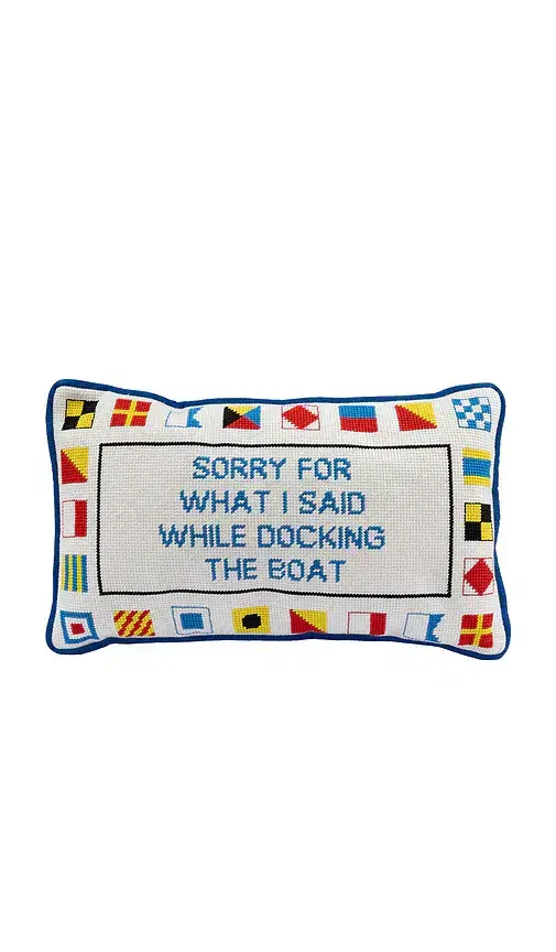 Furbish Studio Docking The Boat Needlepoint Pillow