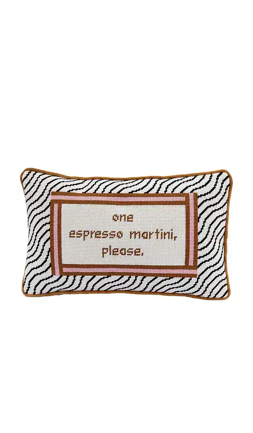 Furbish Studio Espresso Martini Needlepoint Pillow
