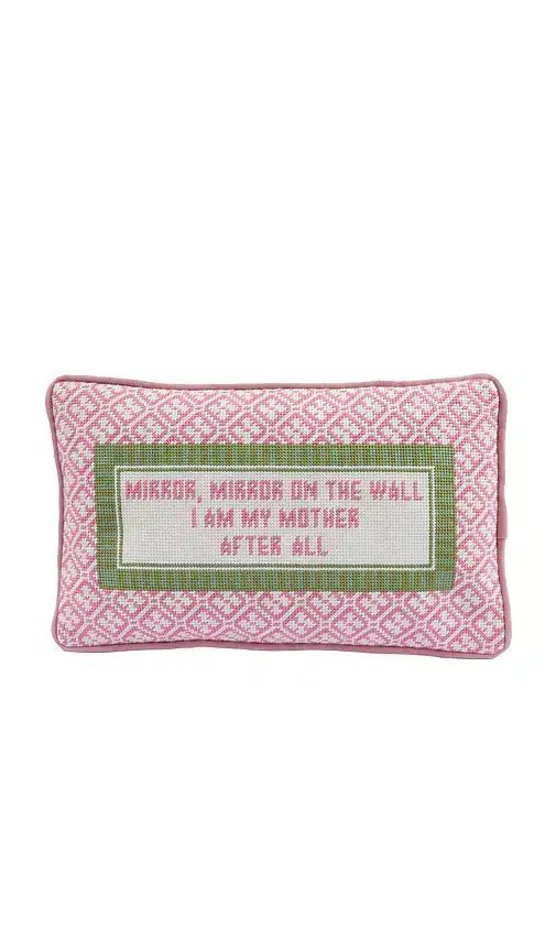 Furbish Studio Mirror Mirror Needlepoint Pillow