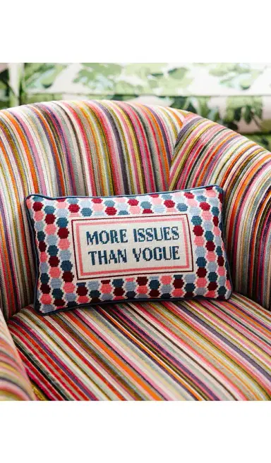 Furbish Studio More Issues Needlepoint Pillow | Thumbnail 3
