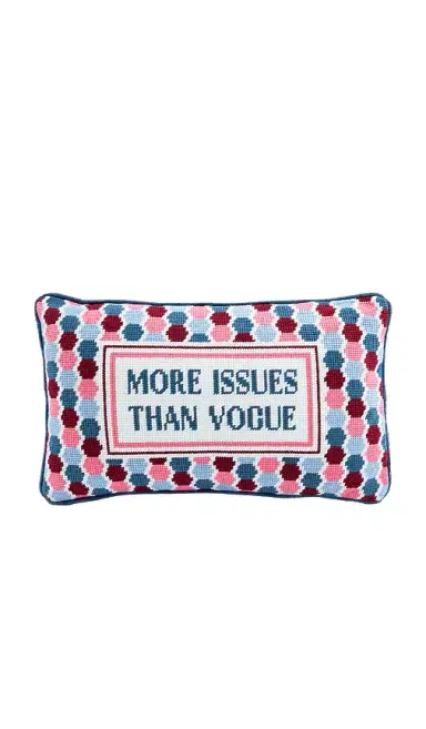 Furbish Studio More Issues Needlepoint Pillow | Thumbnail 1