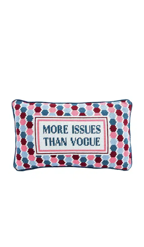 Furbish Studio More Issues Needlepoint Pillow