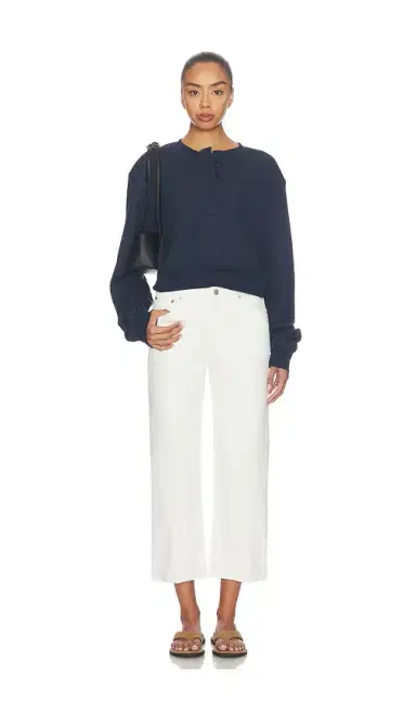 Frame The Striped Cuff Sweatshirt | Thumbnail 4 Frame The Striped Cuff Sweatshirt | Thumbnail 4