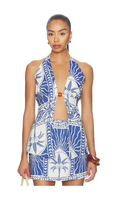 SEVEN WONDERS Joanna Open Front Halter Top | Thumbnail 1