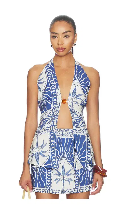Joanna Open Front Halter Top