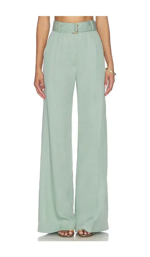 Belted Wide Leg Trouser