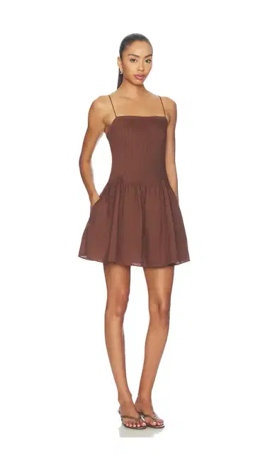 onia Dropped Waist Pintuck Dress | Thumbnail 2
